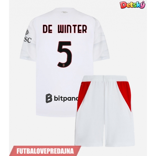 Lacne Dětský Futbalové dres AC Milan Koni De Winter #5 2026-27 Krátky Rukáv - Preč (+ trenírky)